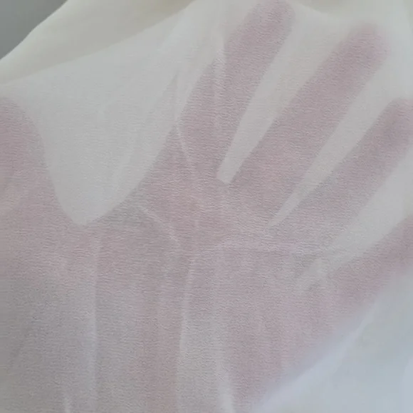 Jarlo, cream long formal dress, lace details, lined, sheer overlay, size 6 - Picture 5 of 12